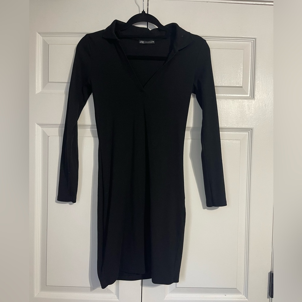 Zara Women's Basic Collared Ribbed Bodycon - image 4